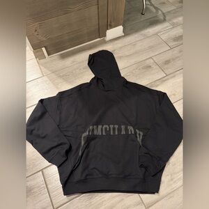 Gymshark Men’s Pocket Graphic Hoodie Size Large Black Extreme Oversized Fit NEW